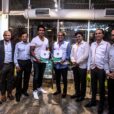 Bollywood actor and humanitarian Sonu Sood with Mr TJ Wilson Executive Director of Aster DM Healthcare along with the Liver Transplant Surgeons and Lea