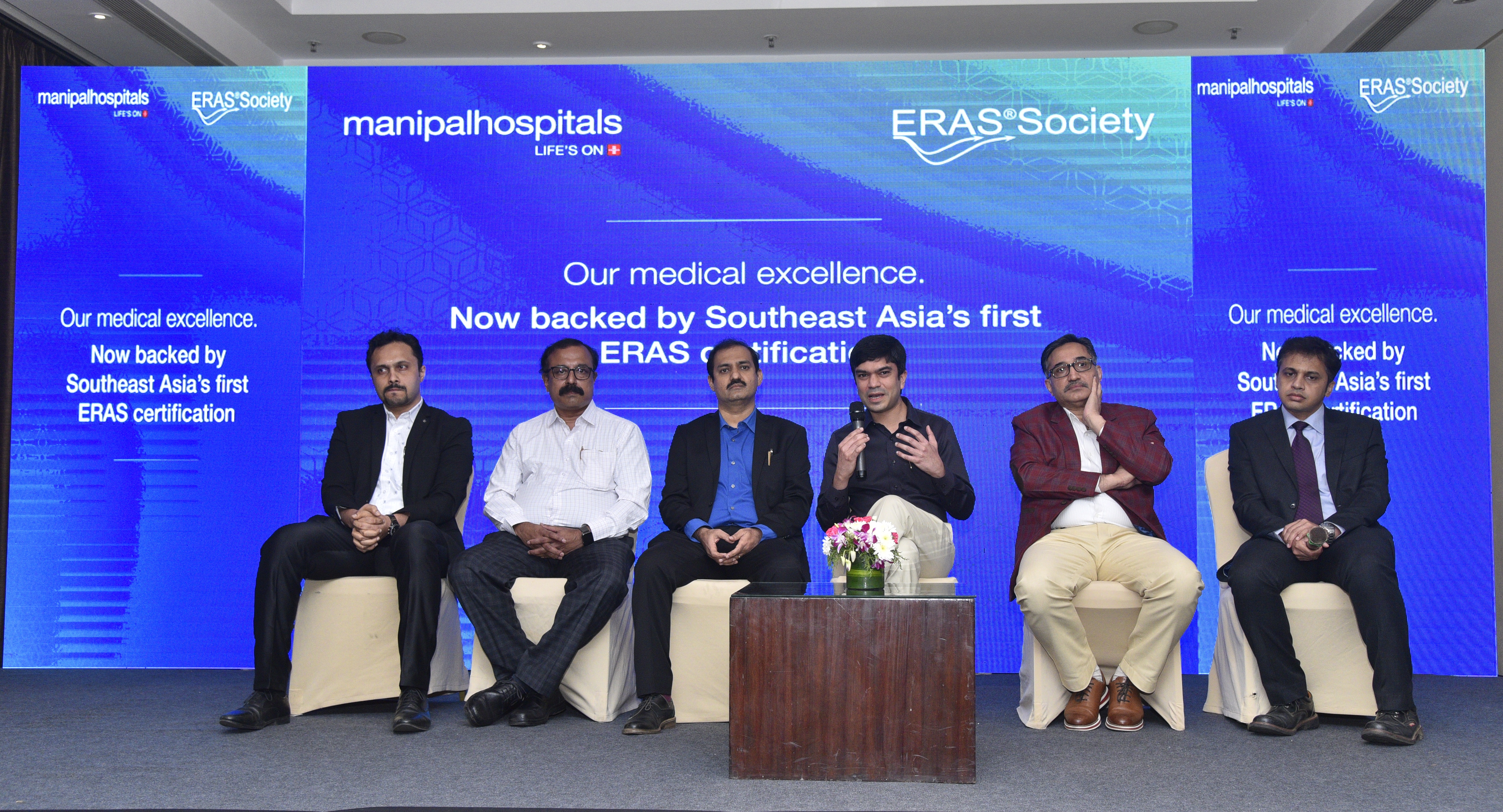 L R Dr Rohit Kumar Dr H S Murthy Dr Somasekhar SP Dr Nagaraj Palankar and Dr Ashwin Rajagopal Manipal Hospital Old Airport Road
