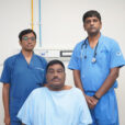 Mr B Arogyanathan the patient and the treating doctors at Aster CMI Hospital