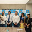 Manipal Hospitals Launches Paediatric Airway Tracheostomy Safety Module with Ms Adrika with her father Ms Ishal Mairam with her father Dr E V Raman Di