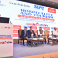 Mr Sunil H Talati Chairman SEPC Dr Abhay Sinha DG SEPC Karan Rathore VC SEPC with Shri Arvind Singh IAS Secretary Ministry of tourism.JPG..
