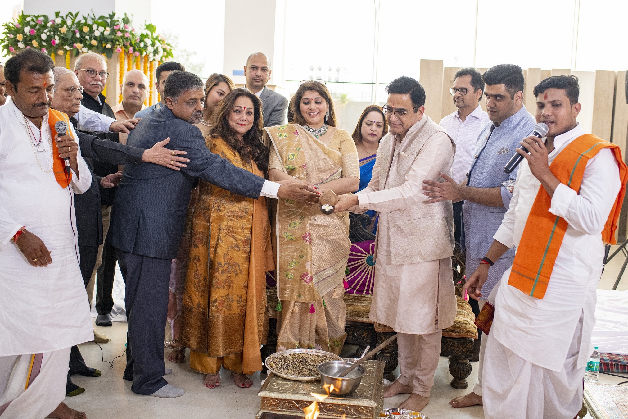 Mrs Tina Ambani at a pooja ceremony at Kokilaben Dhirubhai Ambani Hospital Indore
