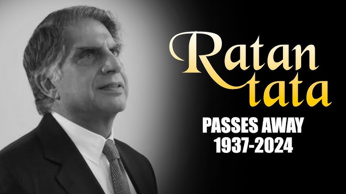 Ratan Tata, renowned Indian industrialist and philanthropist, standing confidently in a suit, symbolizing leadership and vision.