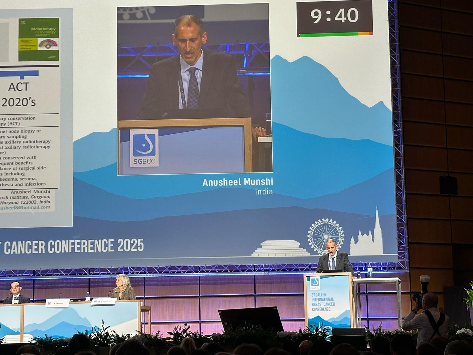 Dr Munshi at St. Gallen International Breast Cancer Conference in Vienna
