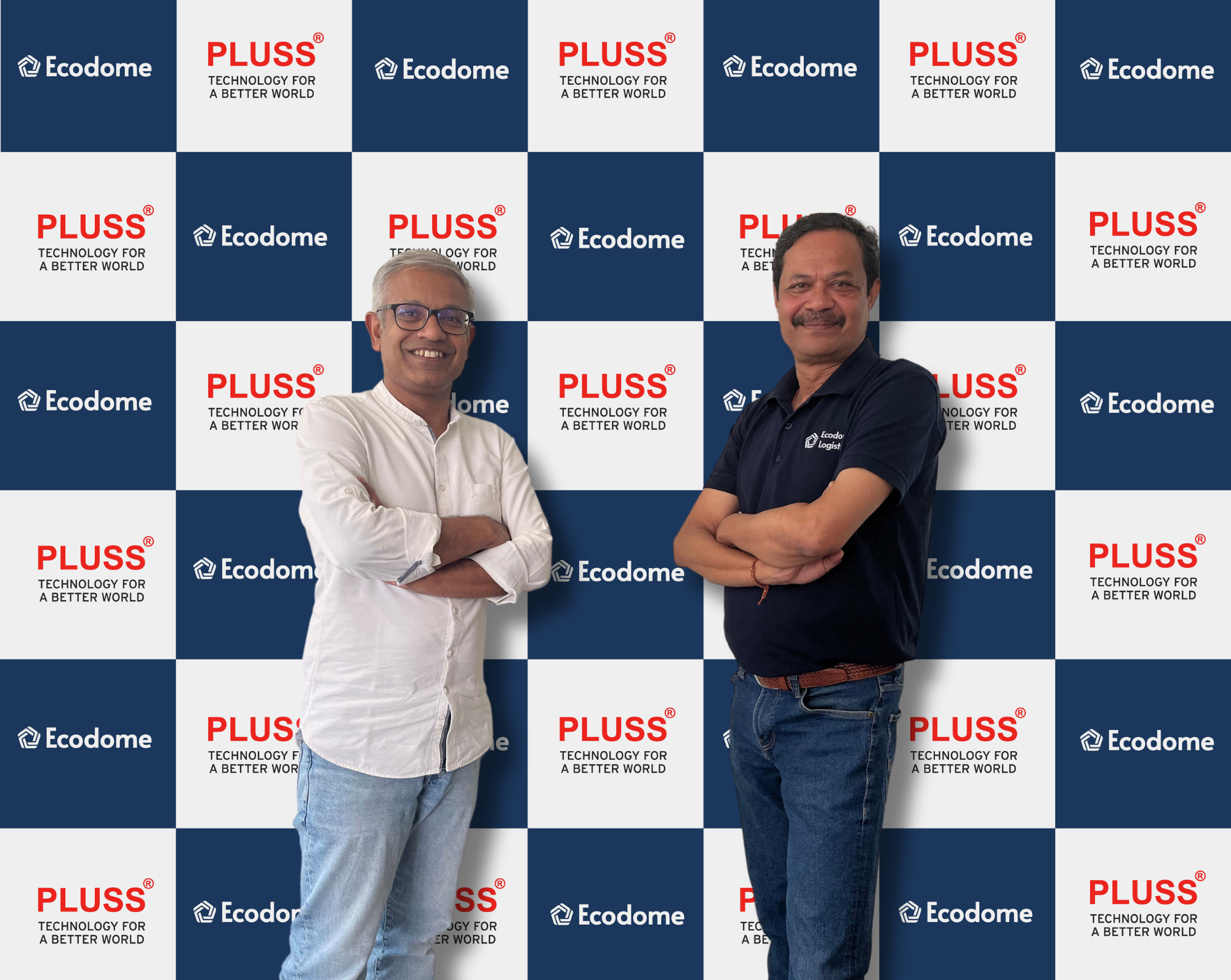 L Samit Jain Managing Director of PLUSS Advanced Technologies R Nihar Parida Co Founder of Ecodome Logistics
