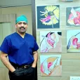 Dr Jaydev Panchawagh with his paitings