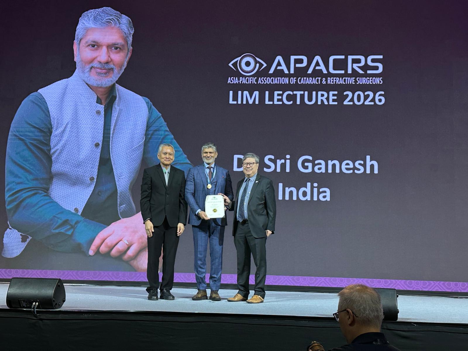 Bengalurus Prof. Dr. Sri Ganesh becomes third Indian honoured with APACRS LIM Lecture