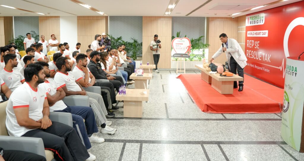 Yashoda Medicity World Heart Day CPR training