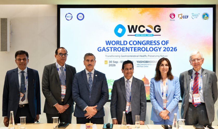 World Congress of Gastroenterology 2026 event speakers and dignitaries at the WCOG New Delhi conference